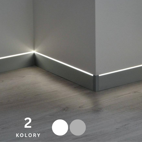 Listwa przypodłogowa aluminium METAL LINE 87 - 88 LED PROFILPAS - LISTWY.NET