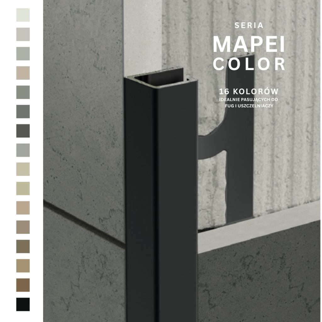 Listwa narożna PROANGLE Q aluminium MAPEI COLOR - LISTWY.NET