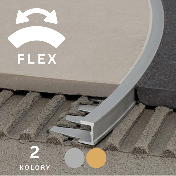 Profil łączący aluminiowy mosiądz do gięcia PRODECOR FLEX - LISTWY.NET