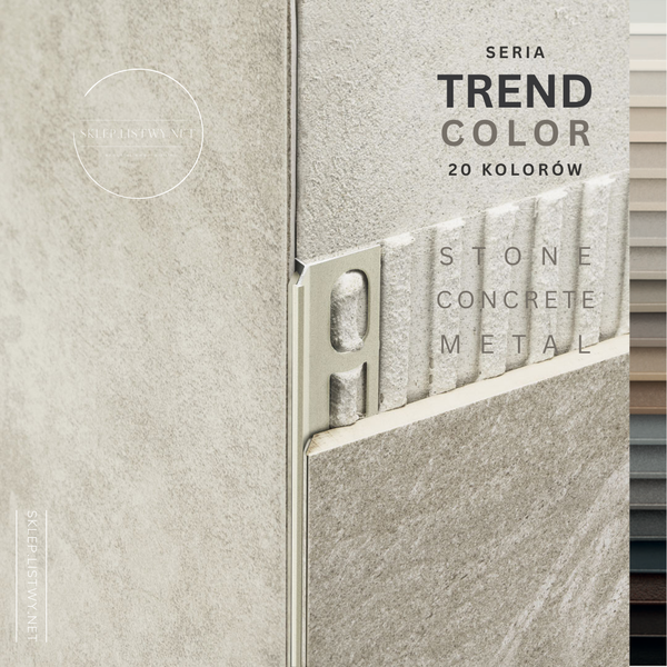 Listwa narożna zewnętrzna PROTRIM IP aluminium TREND COLOR STONE PROFILPAS - LISTWY.NET