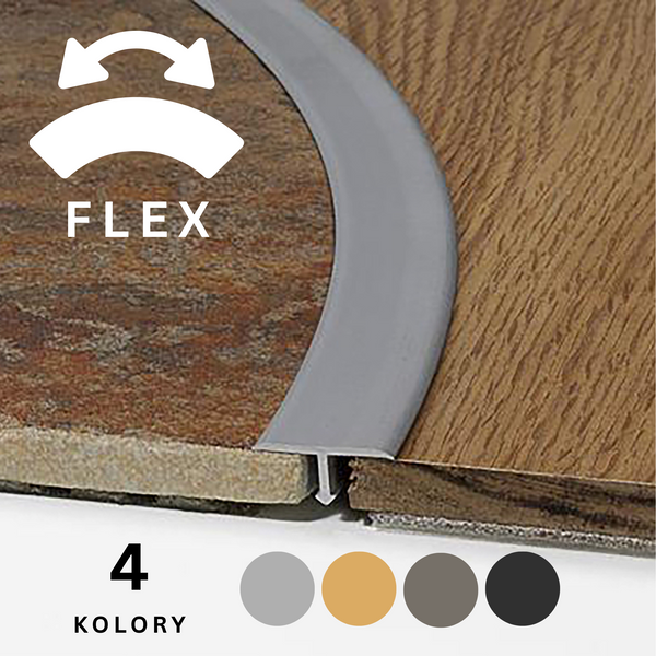 Profil łączący teownik aluminium mosiądz do gięcia PROJOINT T FLEX PROFILPAS - LISTWY.NET